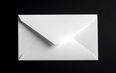 Elegant White Envelope on a Black Background - High-Resolution Minimalist Art Photography with High Definition Detail