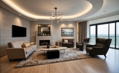 Fototapeta premium Modern luxury living room interior design