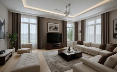 Fototapeta premium Modern luxury living room interior design