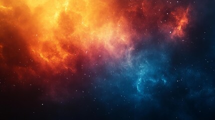 Obraz premium Vibrant Cosmic Nebula with Fiery and Cool Tones Generative AI