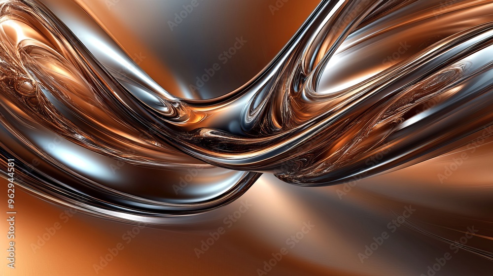 Wall mural a swirling, abstract design in brown glass. this modern, futuristic look uses smooth lines and curve