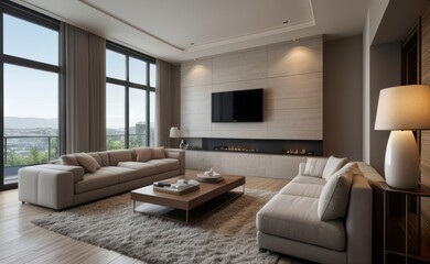 Fototapeta premium Modern luxury living room interior design