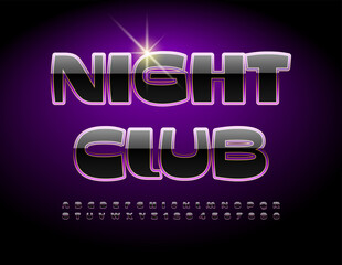 Vector trendy logo Night Club. Exclusive Modern Font. Premium Alphabet Letters and Numbers set.