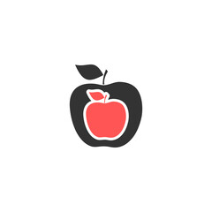Apple fruit icon isolated on transparent background