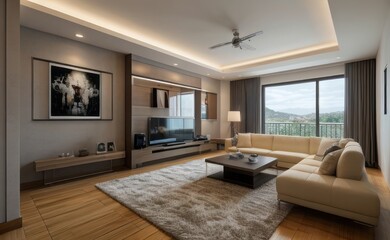 Fototapeta premium Modern luxury living room interior design