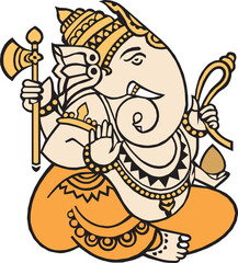 Divine Circuitry: The Artistry of Ganesh Chipart
