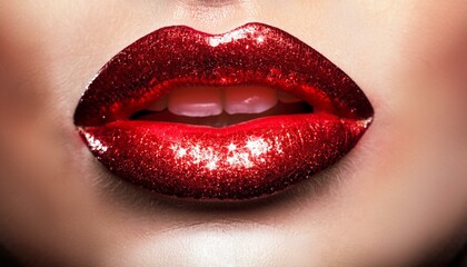 Fototapeta premium beautiful young woman lips, AI generated