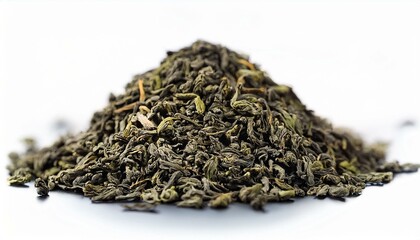 Fototapeta premium loose green tea leaves, AI generated