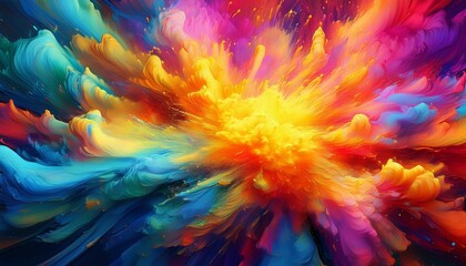 colorful paint explosion, AI generated