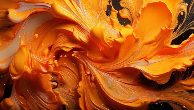 colorful fluo orange paint explosion, AI generated