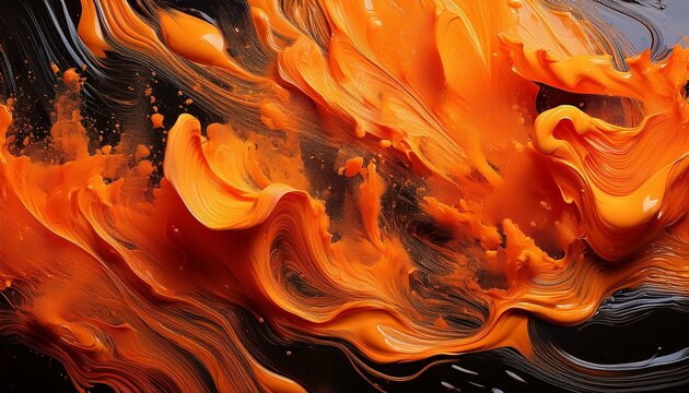 colorful fluo orange paint explosion, AI generated