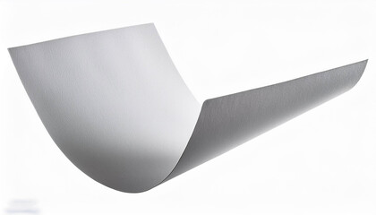  White paper flying, sheet falls and twists isolated on white