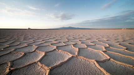 Fototapeta premium Desertification of Arable Land A Sobering Representation of Climate Change-Induced Soil Degradation and the Threat to Global Agriculture and Food Security