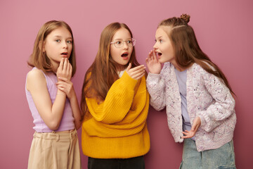 three emotional girls