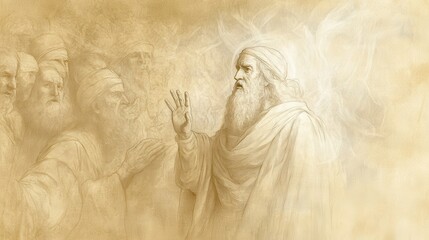 Naklejka premium Rejecting the Light: The Wicked Turn Away, Symbolizing Defiance Against God’s Blessings