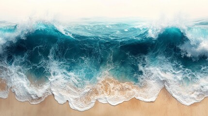 Fototapeta premium Ocean Waves Crashing on the Shore Generative AI