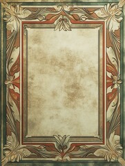 Obraz premium Elegant Vintage Art Nouveau Frame border Beautifully Designed as a Retro Background New Beautiful Stock Image Illustration AI