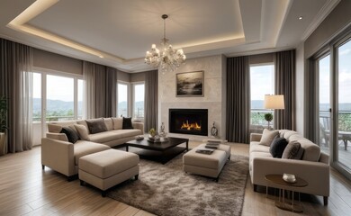 Modern luxury living room interior design