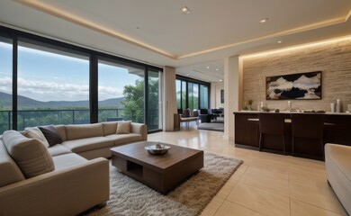 Fototapeta premium Modern luxury living room interior design