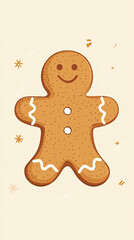 Fototapeta premium A Cheery Gingerbread Man Cookie, Ready to Delight! 🍪