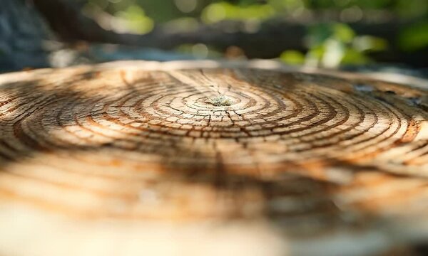 Rough tree stump with growth rings, Video