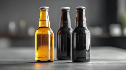 Assorted Beer Bottles in Focus Generative AI