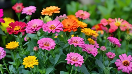 Elegant flowers blooming in vibrant hues
