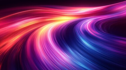 Vibrant swirling abstract wave in neon colors Generative AI
