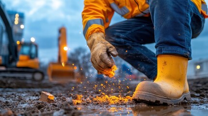 Advanced polymer adhesives, close-up of bonding surfaces in a construction site