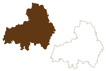 Obraz premium City of Albury (Commonwealth of Australia, New South Wales, NSW) map vector illustration, scribble sketch Albury map