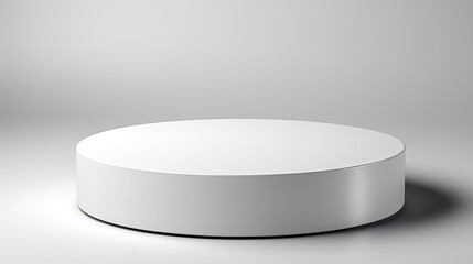 White round podium on white background.