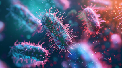 Bacteria colonies under a microscope.