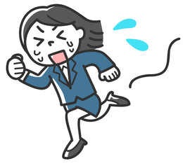 フラフラになりながら走る女性会社員