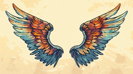 Obraz premium pairs of wings, graphic illustration