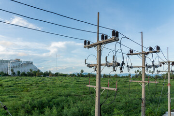 Electricity pole with transfer
