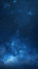 Fototapeta premium Panorama blue night sky milky way and star on dark background