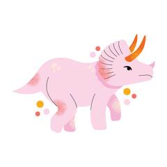 Dinosaur vector clipart. Children's collection with cute dinosaurs and various elements. Dino baby. Colorful cute illustration isolated on background