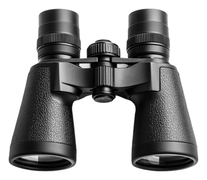 High-quality binoculars designed for outdoor viewing and birdwatching isolated on transparent background