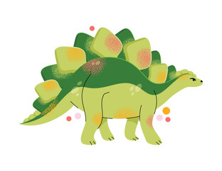 Dinosaur vector clipart. Children's collection with cute dinosaurs and various elements. Dino baby. Colorful cute illustration isolated on background