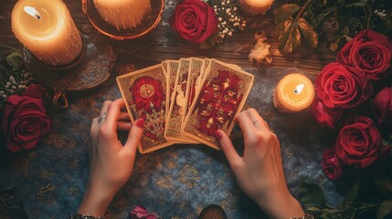 spirtual picture of 2 hands holding cards