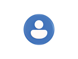 User profile icon 3d rendering vector illustration