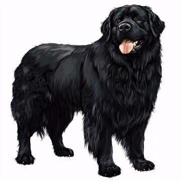 recommend clip art: Vibrant Newfoundland dog Clipart for Crafting and Design Projects on White Background | High-Resolution Illustration Perfect for Digital Use