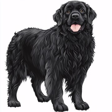 recommend clip art: Newfoundland dog Clipart Illustration on White Background for Crafting and Design Projects