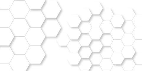 Naklejka premium Abstract White Hexagonal Background. Luxury White Pattern. Vector Illustration. 3D Futuristic abstract honeycomb mosaic white background. geometric mesh cell texture. modern futuristic wallpaper.