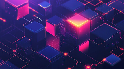 Squire box abstract metal background with light, abstract modern yellow lines background