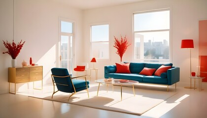 Photo interior modern design room 3d illustration