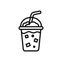 iced coffee icon vector in line style