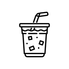 iced coffee icon vector in line style