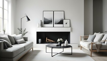 Photo interior modern design room 3d illustration