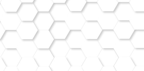 Naklejka premium Abstract 3d white hexagon realistic mesh cell honeycomb texture. geometric white grid emboss hexagonal background. luxury white pattern.
